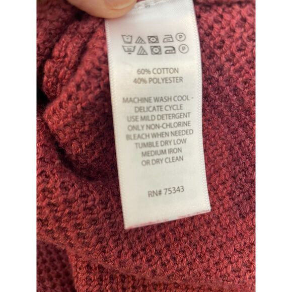 Artisan NY Pullover Sweater Dusty Rose Cotton Blend Textured Turtleneck Medium - Picture 5 of 5